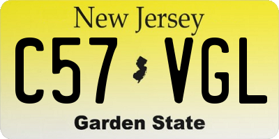 NJ license plate C57VGL