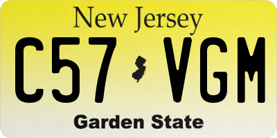 NJ license plate C57VGM