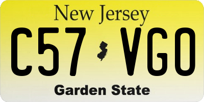 NJ license plate C57VGO