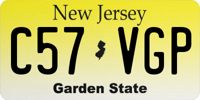 NJ license plate C57VGP
