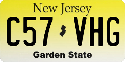 NJ license plate C57VHG