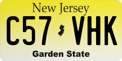NJ license plate C57VHK