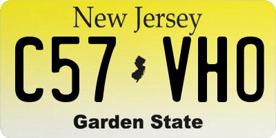 NJ license plate C57VHO