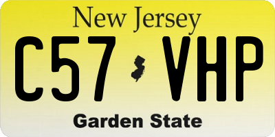 NJ license plate C57VHP