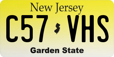 NJ license plate C57VHS
