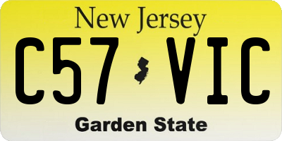 NJ license plate C57VIC