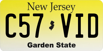 NJ license plate C57VID