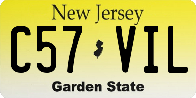 NJ license plate C57VIL