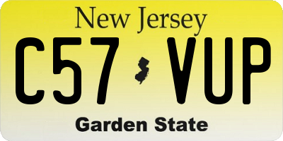 NJ license plate C57VUP
