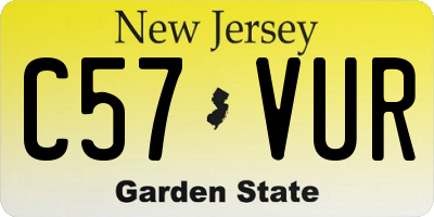 NJ license plate C57VUR