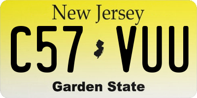 NJ license plate C57VUU