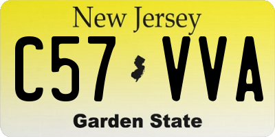 NJ license plate C57VVA