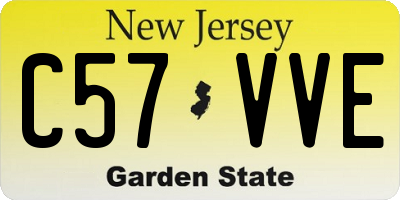 NJ license plate C57VVE