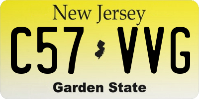 NJ license plate C57VVG