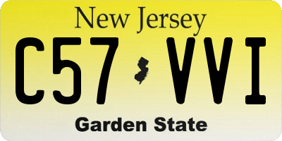 NJ license plate C57VVI