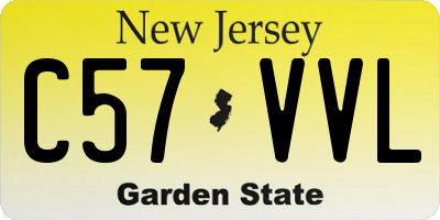 NJ license plate C57VVL