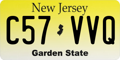 NJ license plate C57VVQ