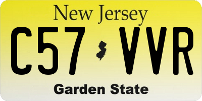 NJ license plate C57VVR