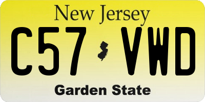 NJ license plate C57VWD