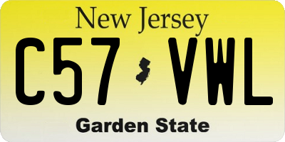 NJ license plate C57VWL