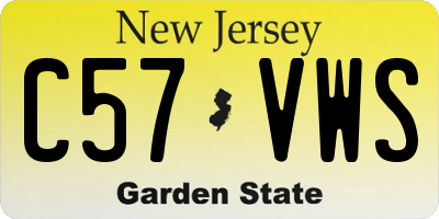 NJ license plate C57VWS