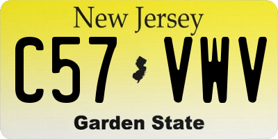 NJ license plate C57VWV
