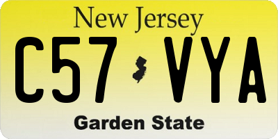 NJ license plate C57VYA