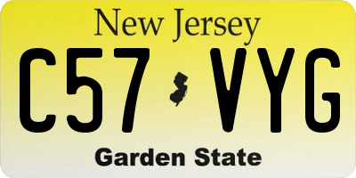 NJ license plate C57VYG