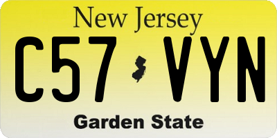 NJ license plate C57VYN