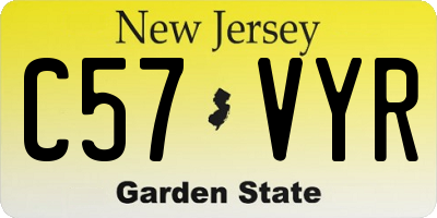 NJ license plate C57VYR