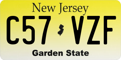 NJ license plate C57VZF