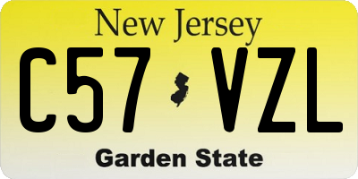 NJ license plate C57VZL