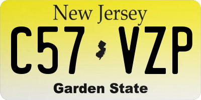 NJ license plate C57VZP
