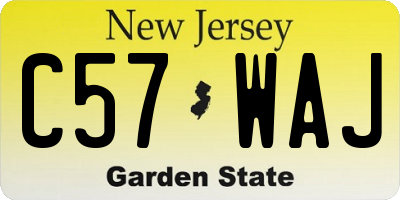 NJ license plate C57WAJ