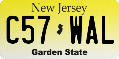 NJ license plate C57WAL