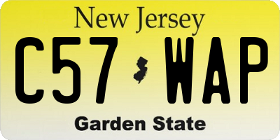 NJ license plate C57WAP