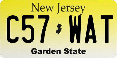 NJ license plate C57WAT