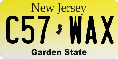 NJ license plate C57WAX