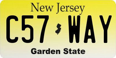 NJ license plate C57WAY