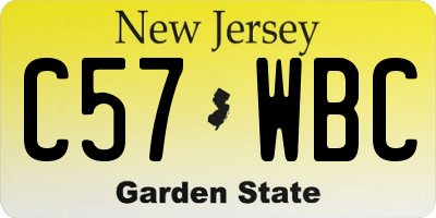 NJ license plate C57WBC