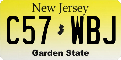 NJ license plate C57WBJ