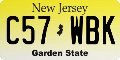 NJ license plate C57WBK