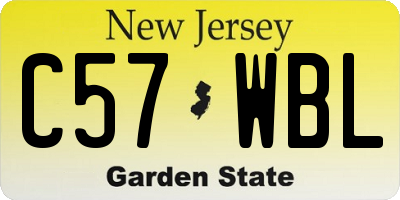 NJ license plate C57WBL
