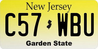 NJ license plate C57WBU