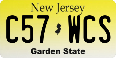 NJ license plate C57WCS