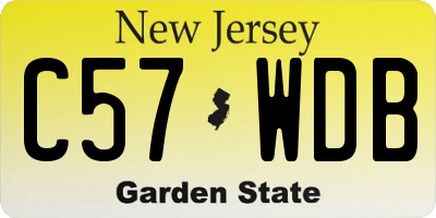 NJ license plate C57WDB