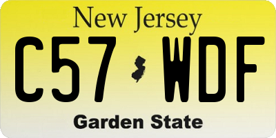 NJ license plate C57WDF