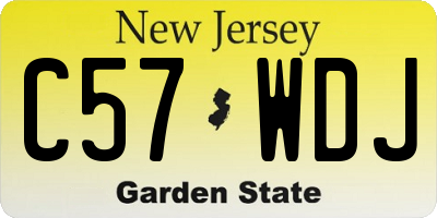 NJ license plate C57WDJ