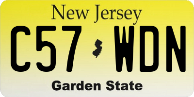 NJ license plate C57WDN