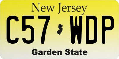 NJ license plate C57WDP